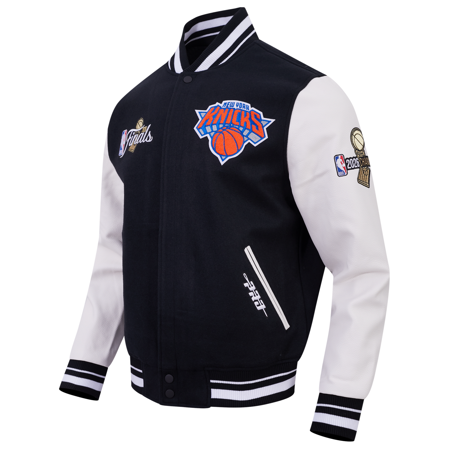 Pro Standard Knicks NBA Finals 2026 Rib Wool Varsity Jacket - Men's - Black