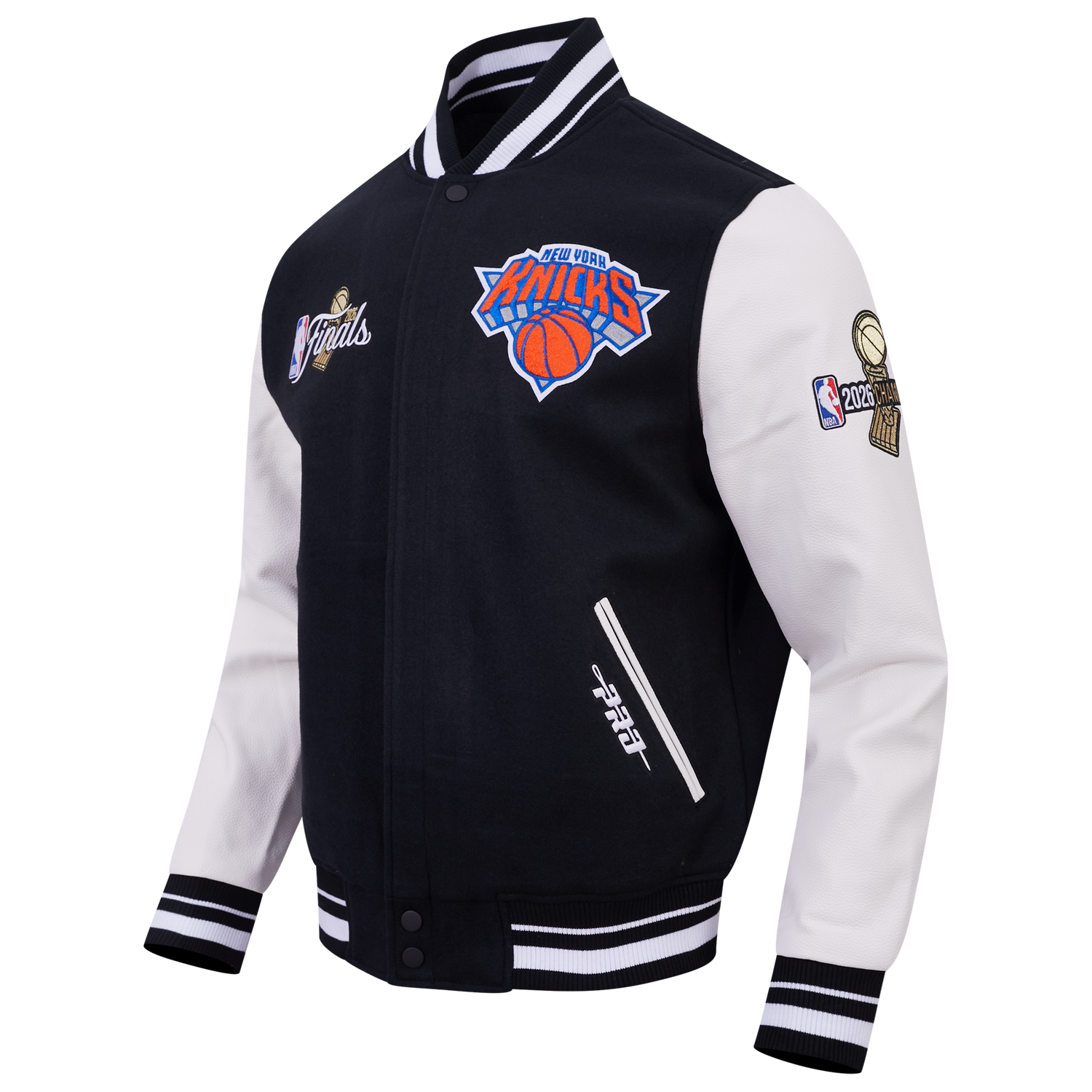 Pro Standard Knicks NBA Finals 2026 Rib Wool Varsity Jacket - Men's - Black