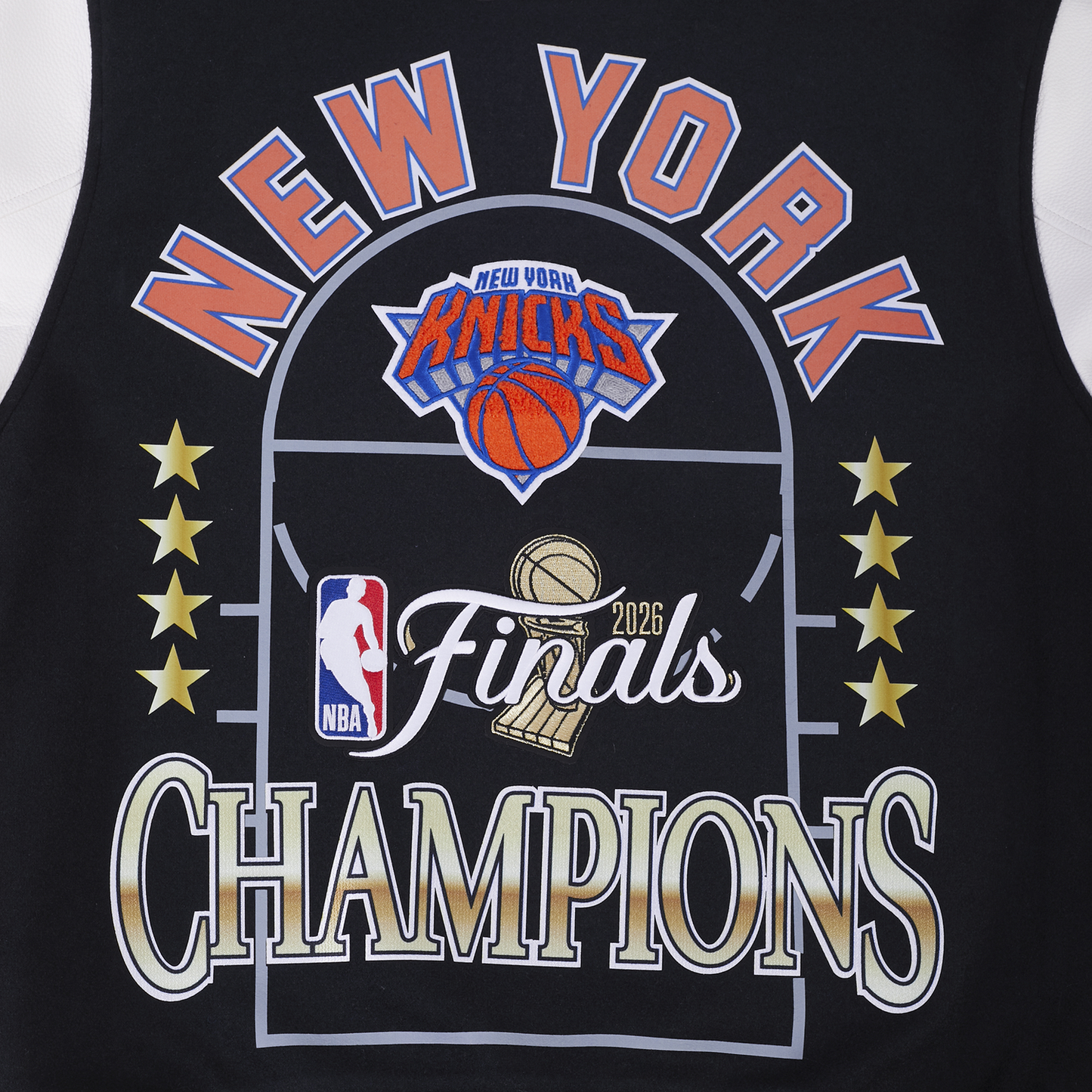 Pro Standard Knicks NBA Finals 2026 Rib Wool Varsity Jacket - Men's - Black