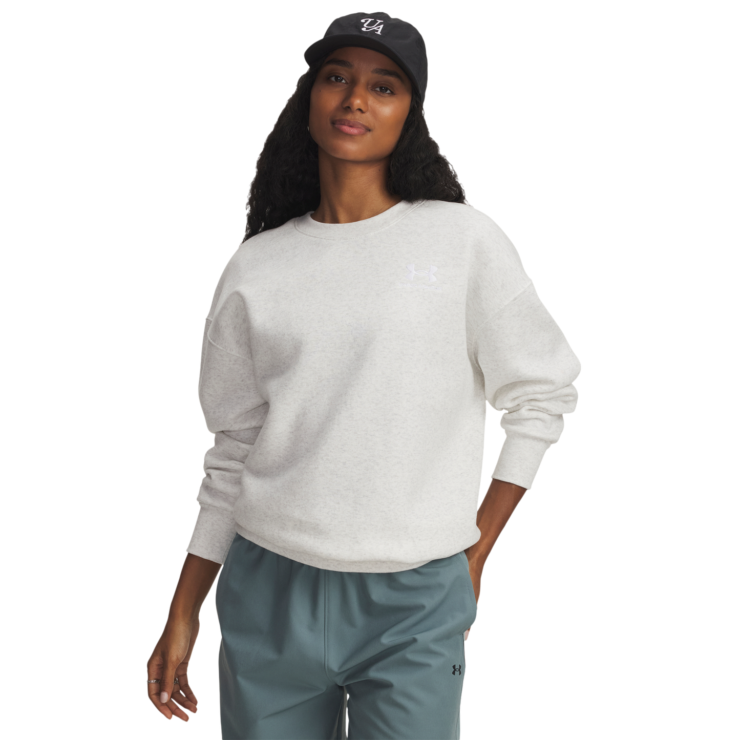Under Armour Essential Flc OS Crew - Women's - Distant Gray/White