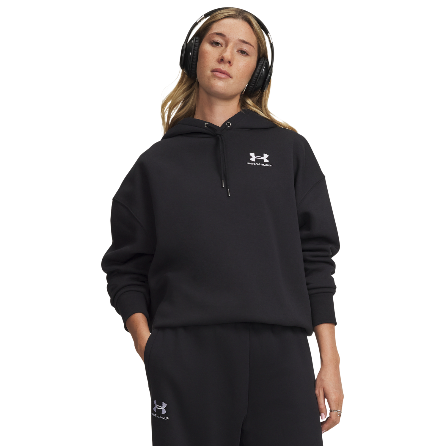 Under Armour Icon Fleece Oversized Hoodie - Women's - Black/White