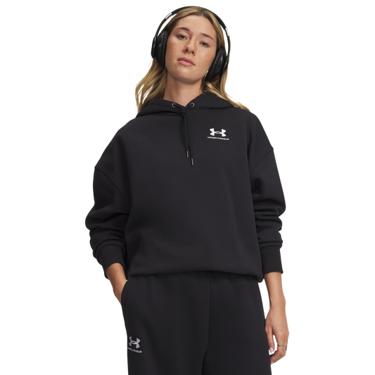Under Armour Icon Fleece Oversized Hoodie - Women's - Black/White