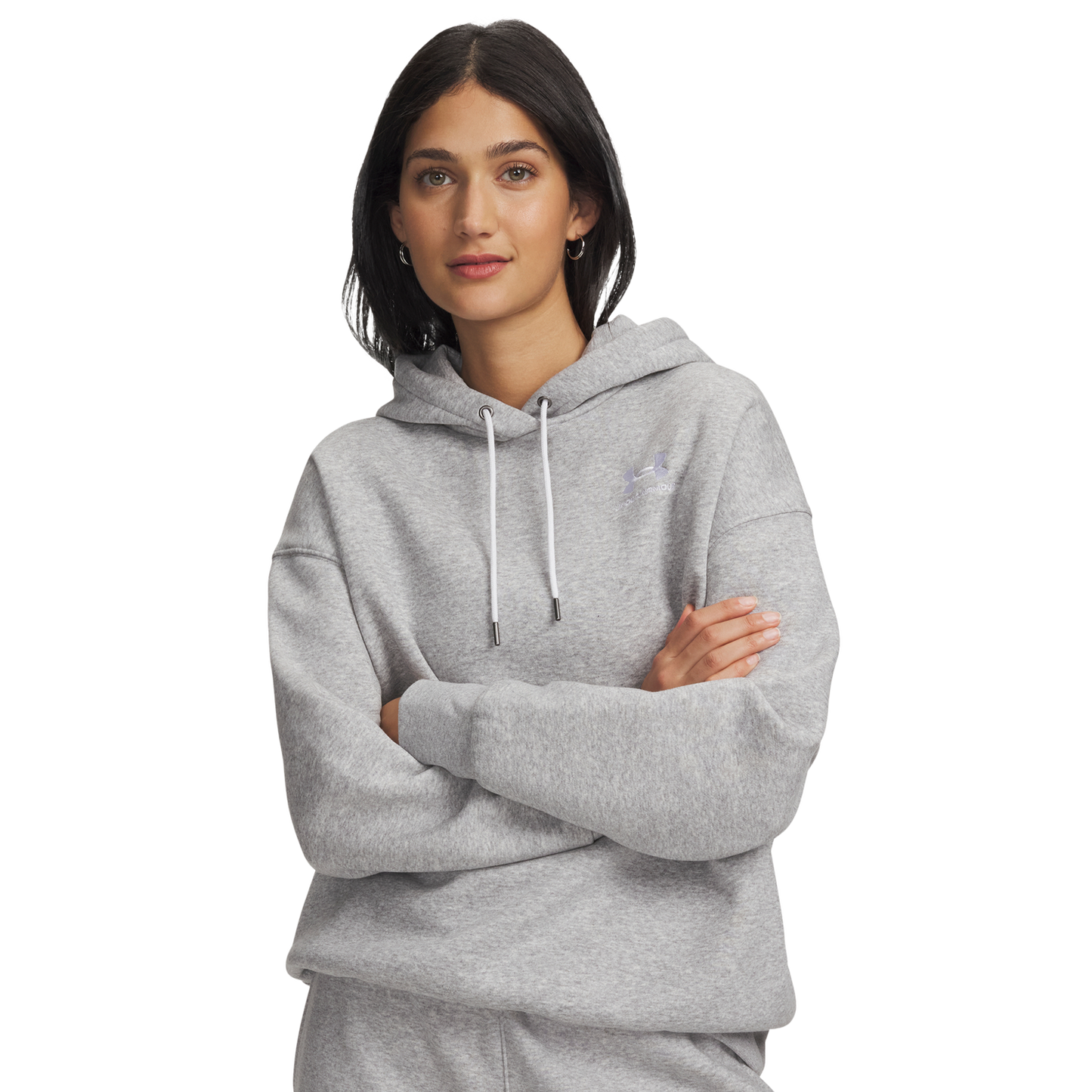 Under Armour Icon Fleece Oversized Hoodie - Women's - Mod Gray/White