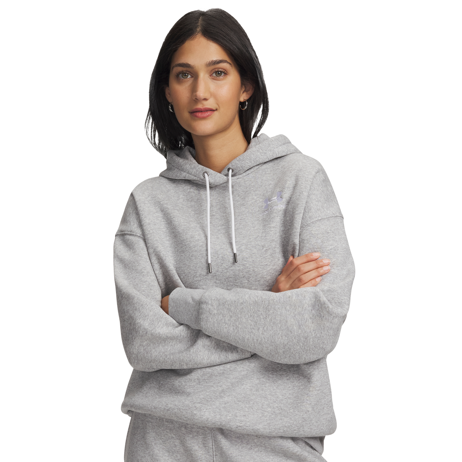 Under Armour Icon Fleece Oversized Hoodie - Women's - Mod Gray/White