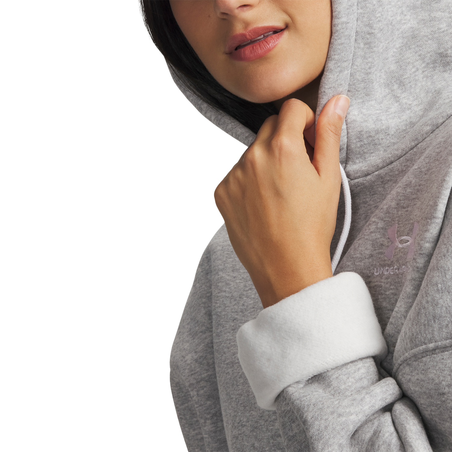 Under Armour Icon Fleece Oversized Hoodie - Women's - Mod Gray/White