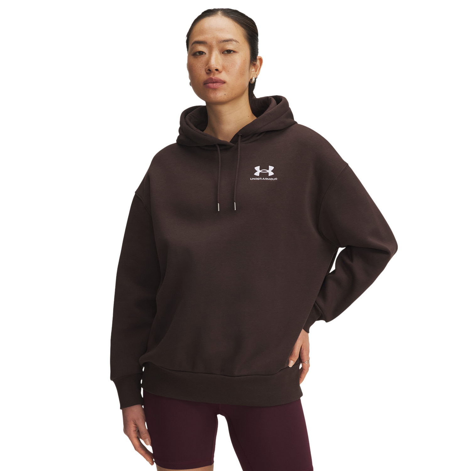 Under Armour Icon Fleece Oversized Hoodie - Women's - Kona Brown/White