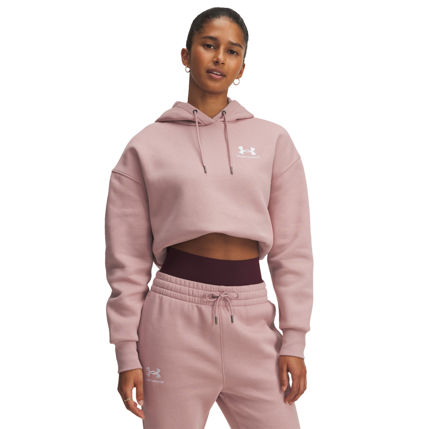 Under Armour Icon Fleece Oversized Hoodie - Women's - Tourmaline Pink/White