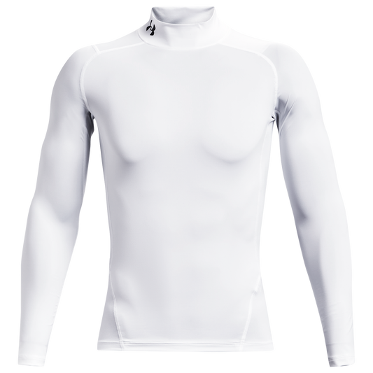 Under Armour HG Armour Comp Mock Long Sleeve - Men's - White/Black