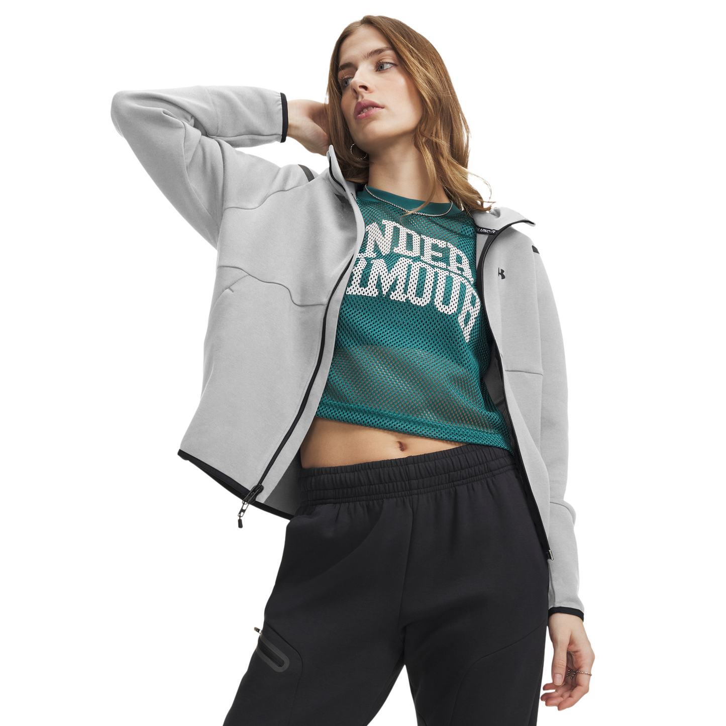 Under Armour Unstoppable Fleece Full-Zip - Women's - Black/Mod Gray