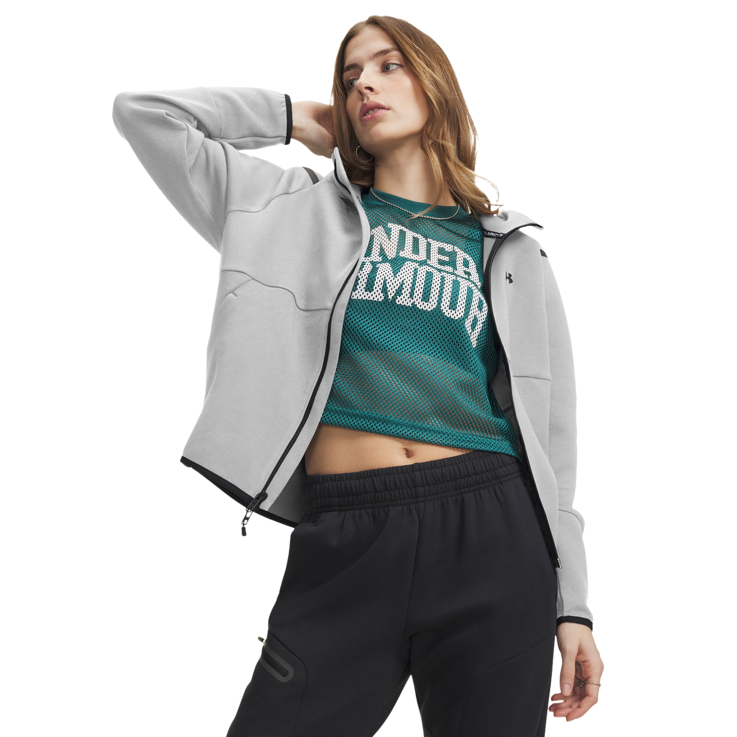 Under Armour Unstoppable Fleece Full-Zip - Women's - Black/Mod Gray