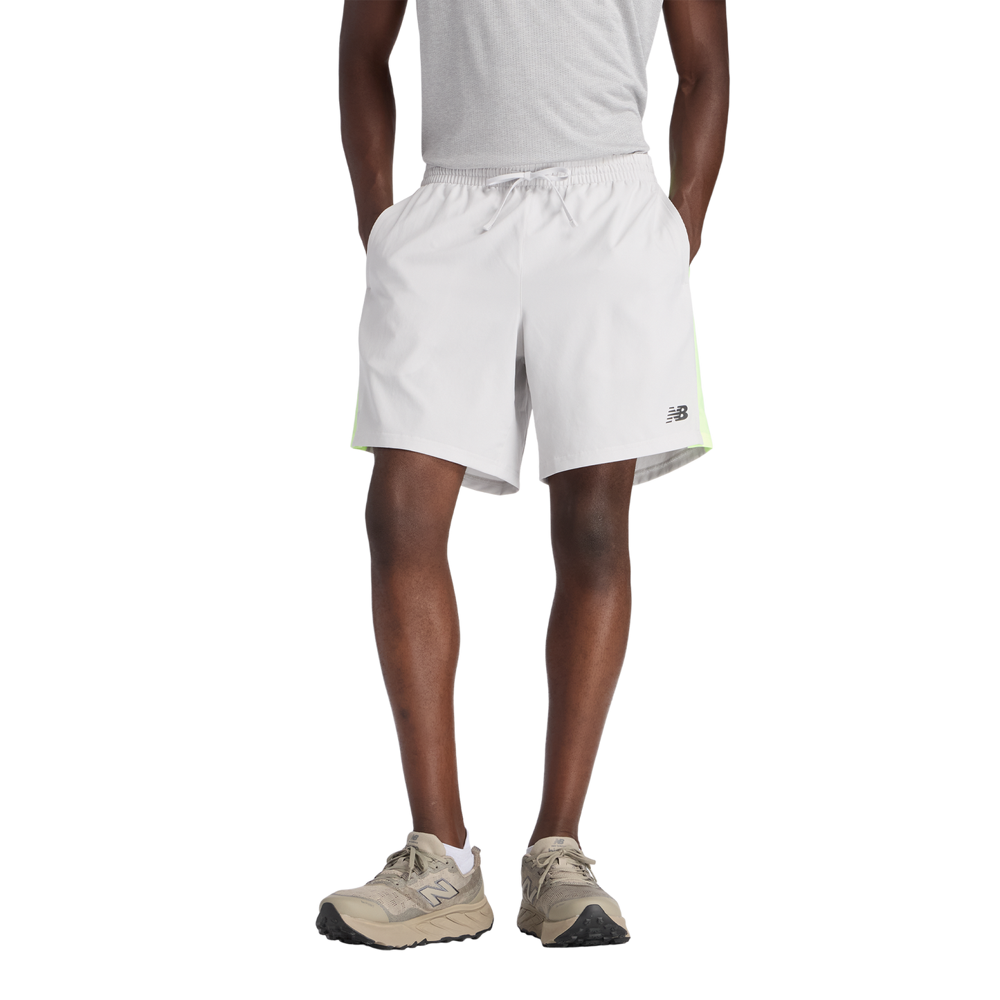 New Balance Fast Days 7" Shorts - Men's - Grey/Yellow