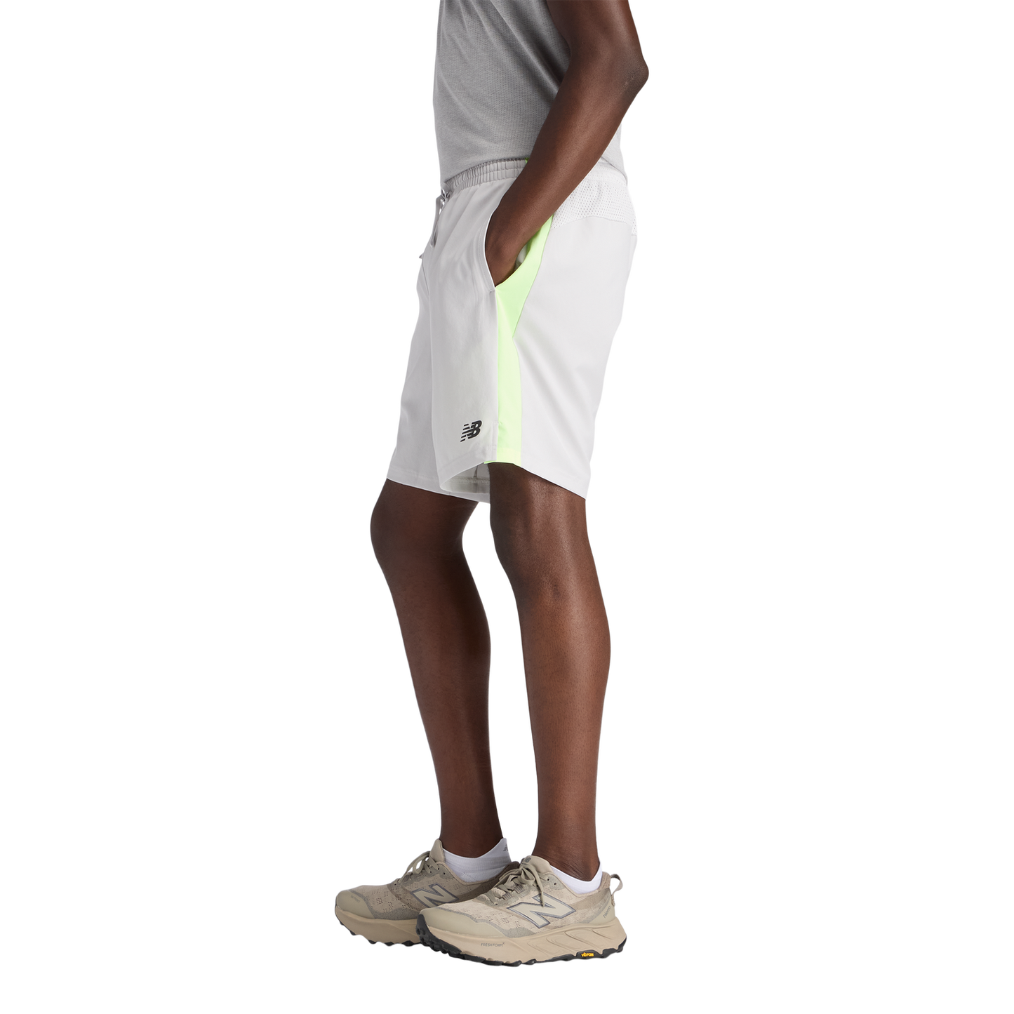New Balance Fast Days 7" Shorts - Men's - Grey/Yellow