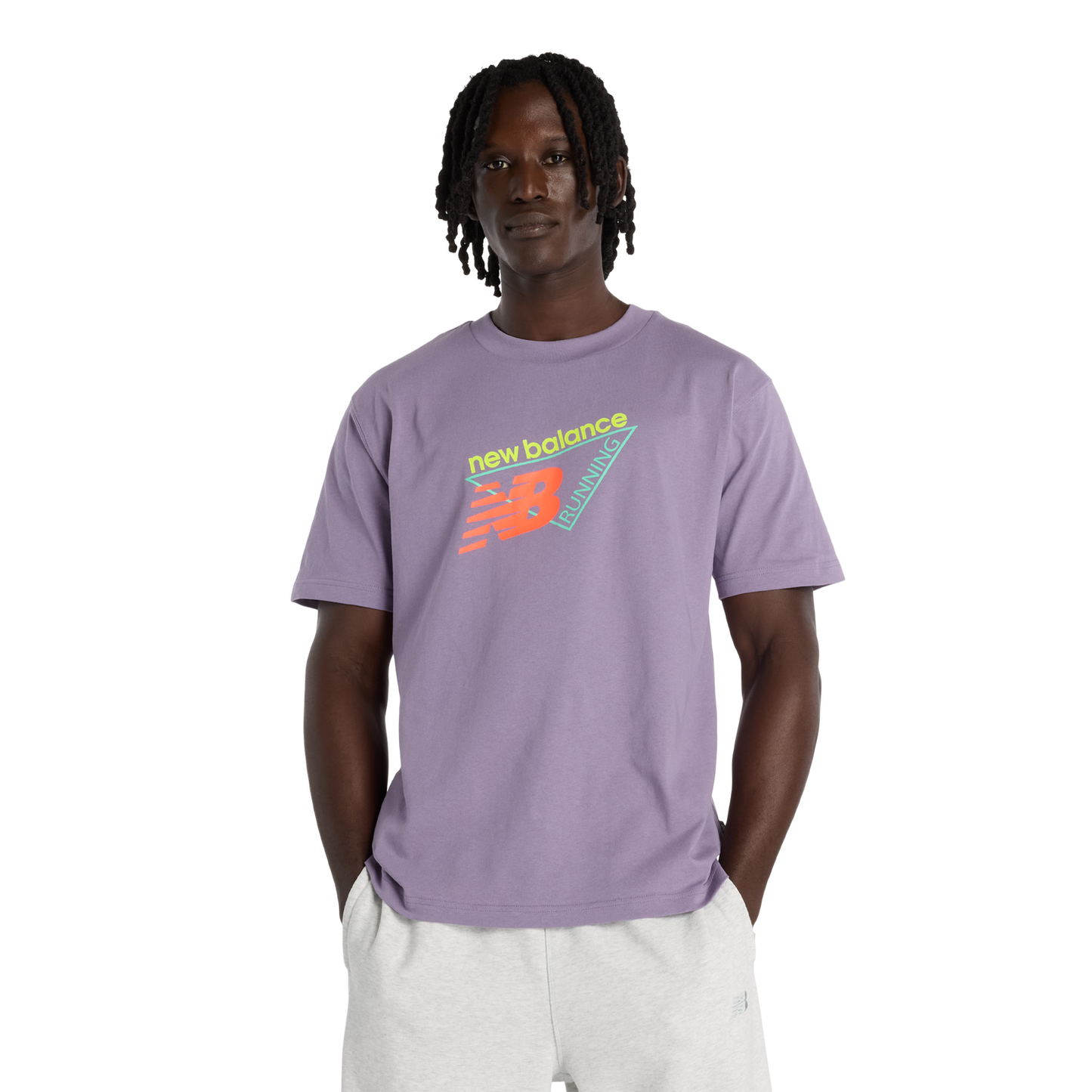 New Balance Classic Tri-Logo T-Shirt - Men's - Purple/Orange
