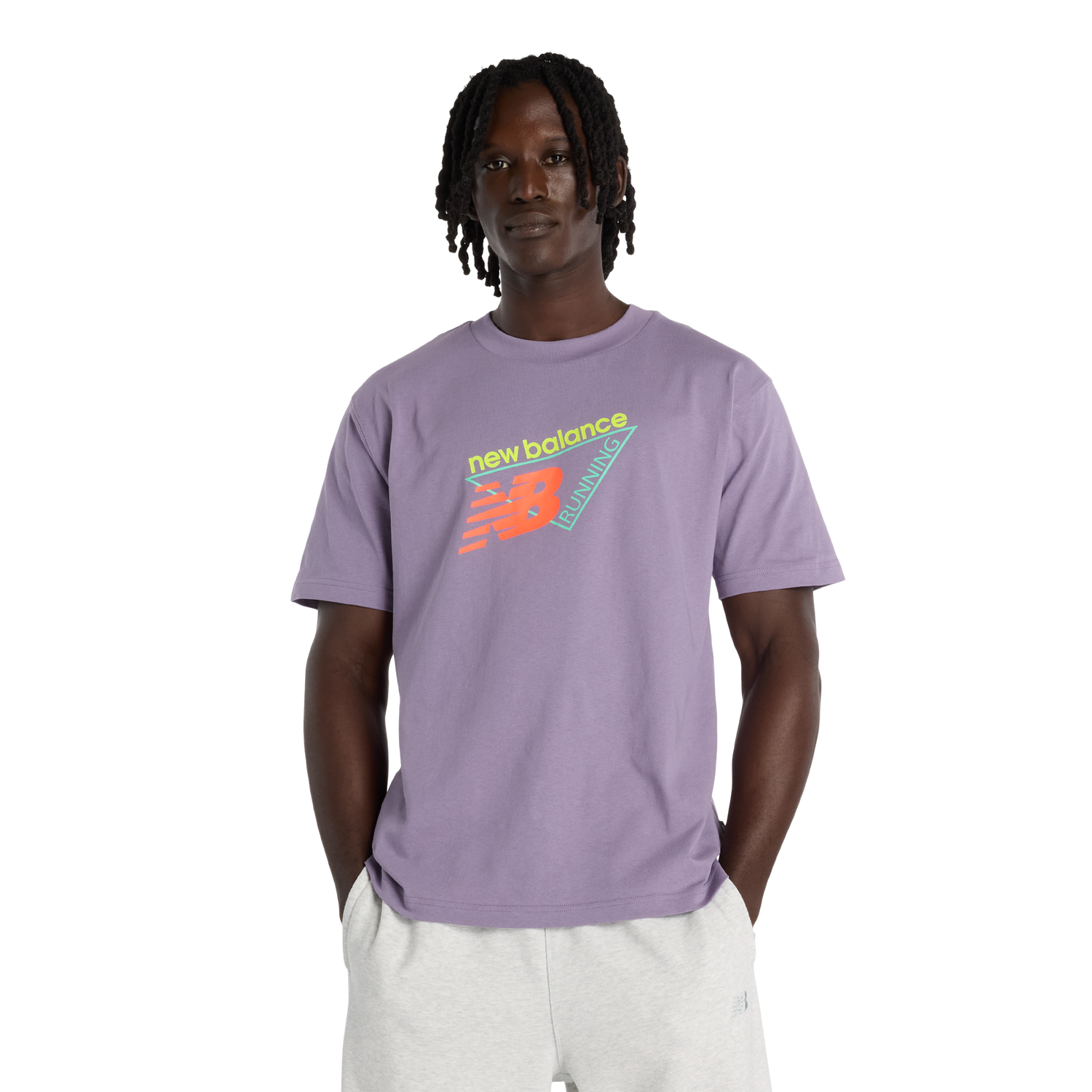 New Balance Classic Tri-Logo T-Shirt - Men's - Purple/Orange