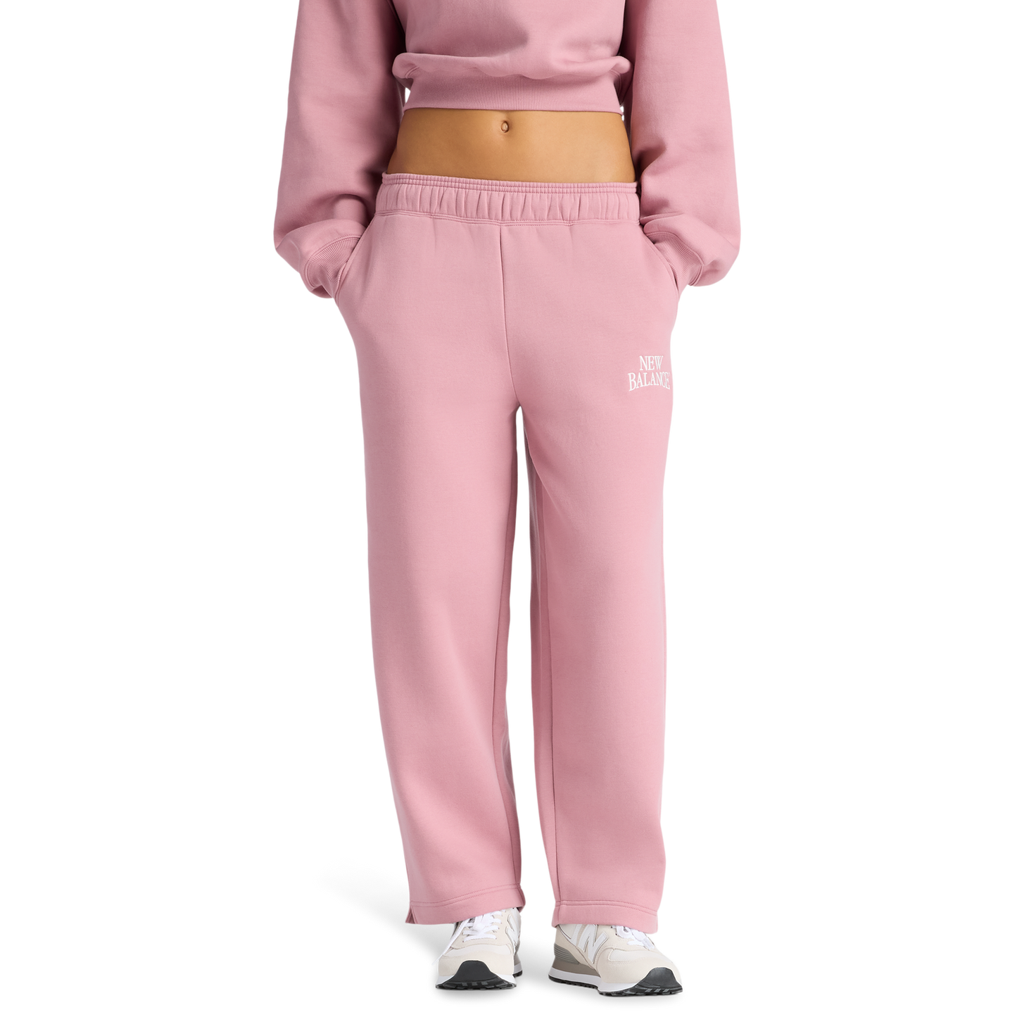 New Balance Linear Heritage Fleece Barrel Pants - Women's - Rosewood/Rosewood