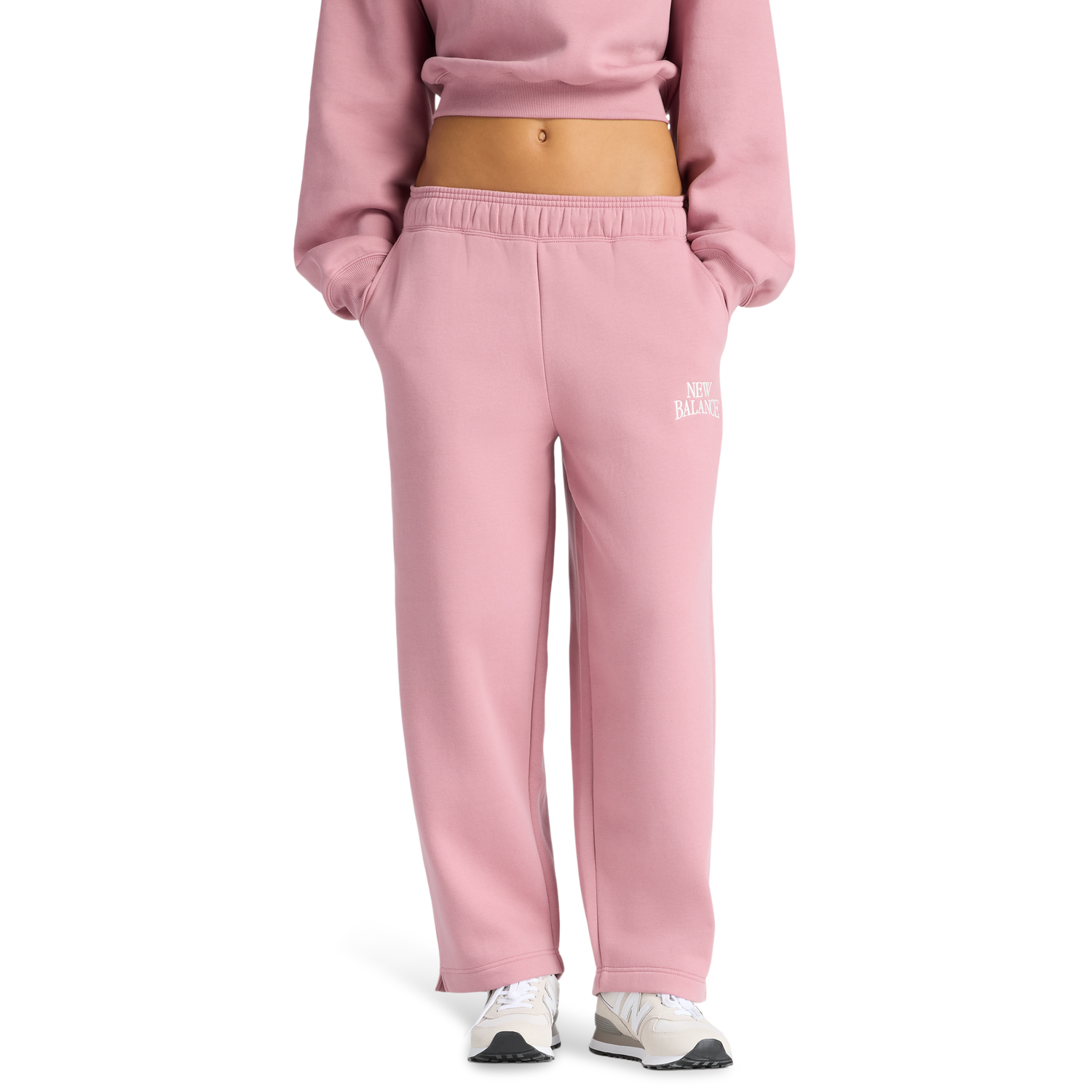 New Balance Linear Heritage Fleece Barrel Pants - Women's - Rosewood/Rosewood