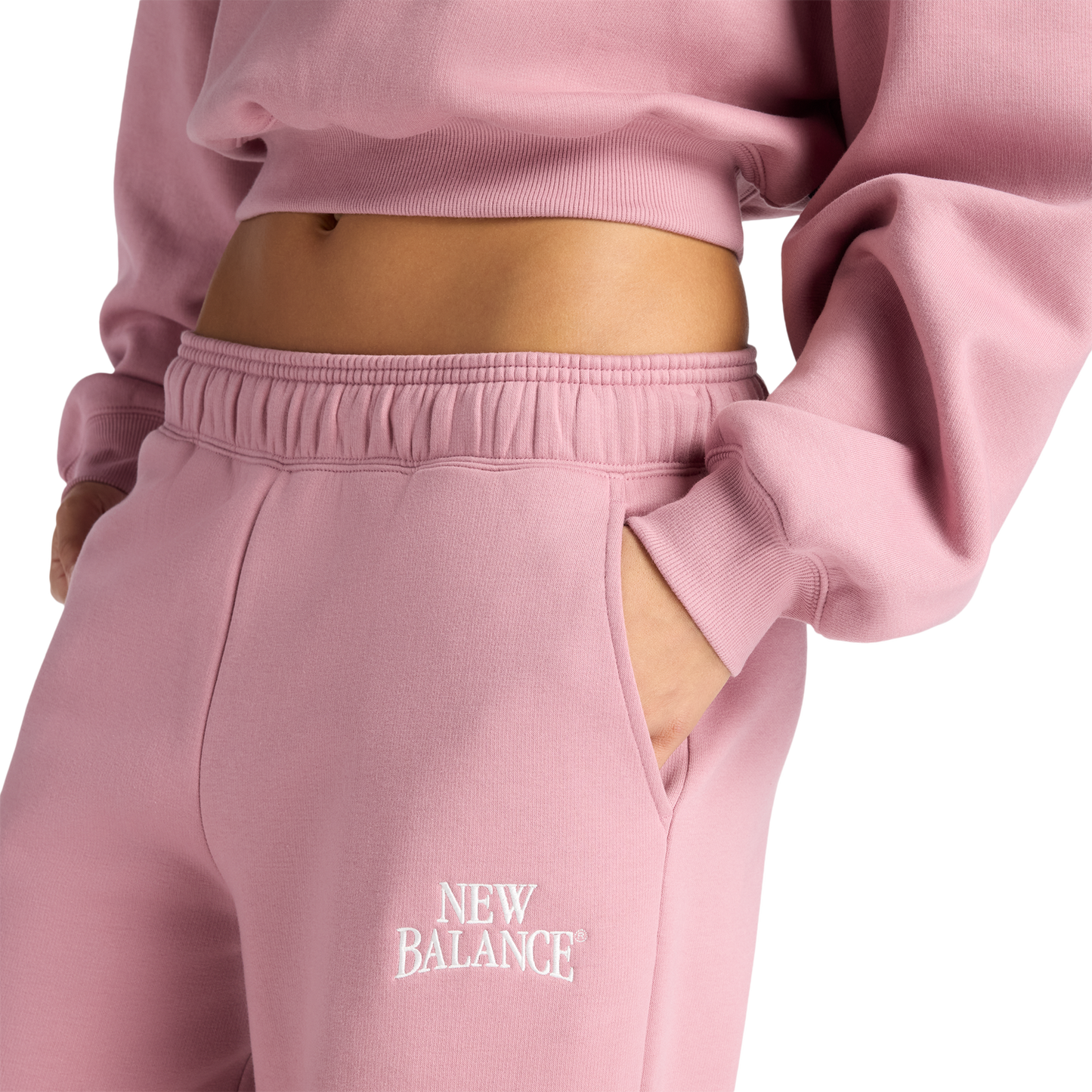 New Balance Linear Heritage Fleece Barrel Pants - Women's - Rosewood/Rosewood