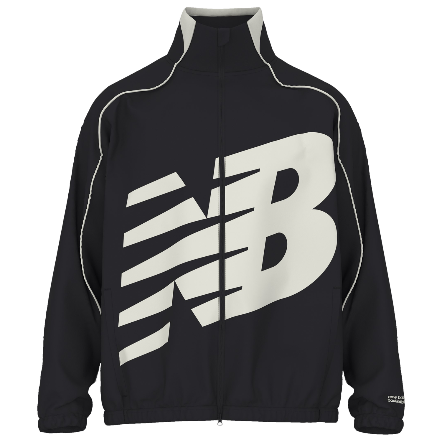 New Balance Basketball Oversized Print Woven Jacket - Men's - White/Black