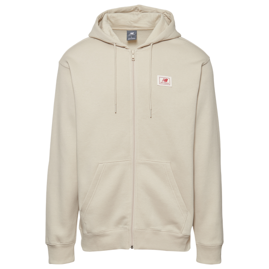 New Balance Fleece Full-Zip Hoodie - Men's - Timberwolf/White