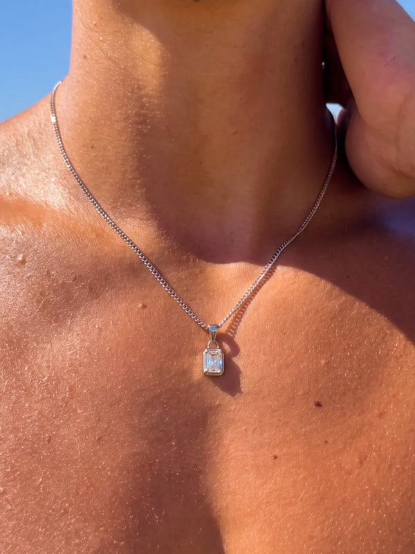 WHITE GEMSTONE CHAIN | Silver