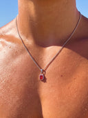 RED GEMSTONE CHAIN | Silver