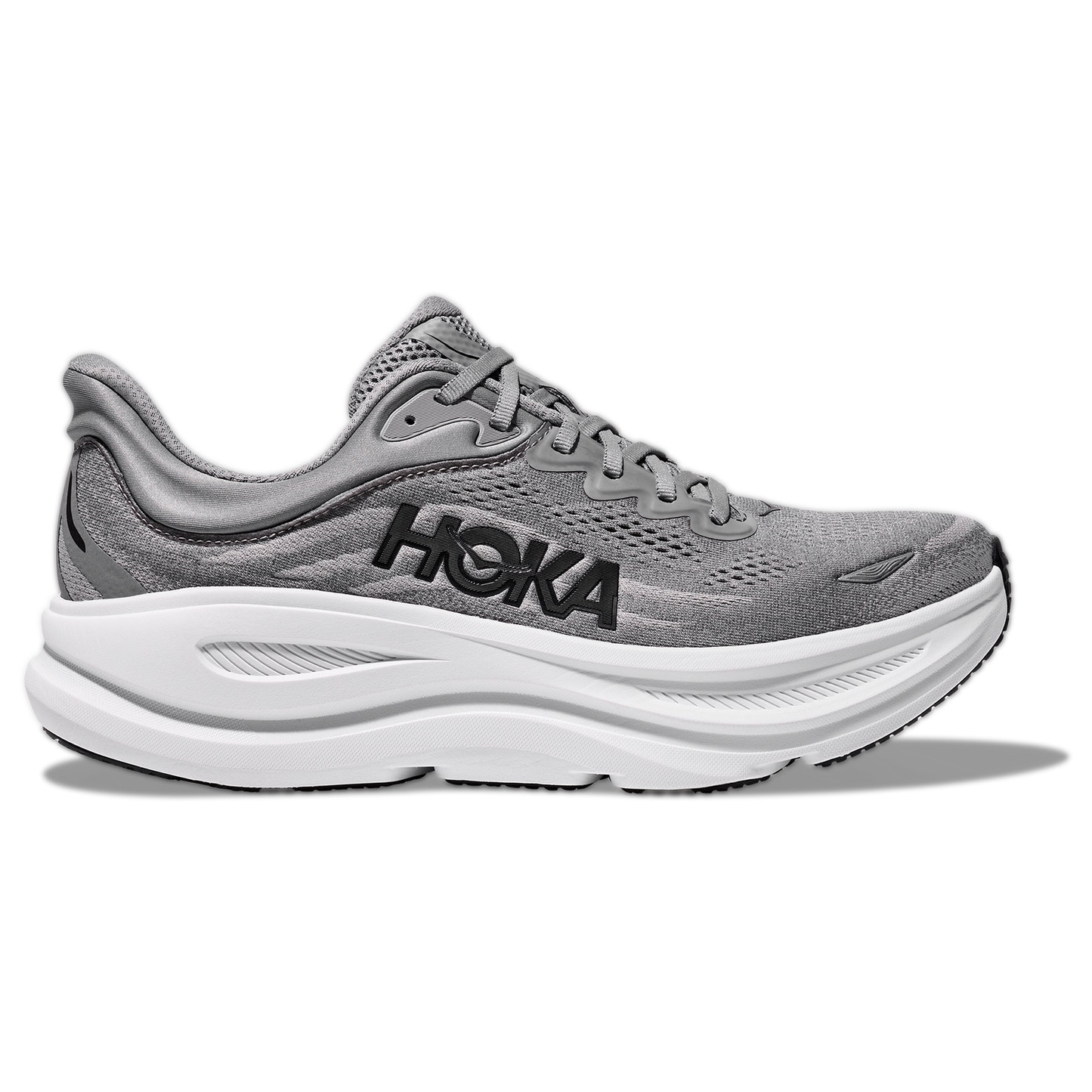 HOKA Bondi 9 - Men's - White/Grey/Black