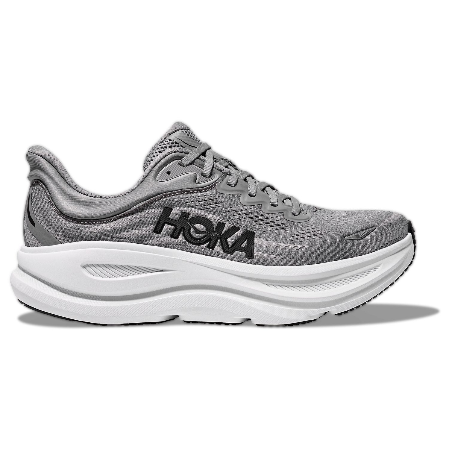 HOKA Bondi 9 - Men's - White/Grey/Black