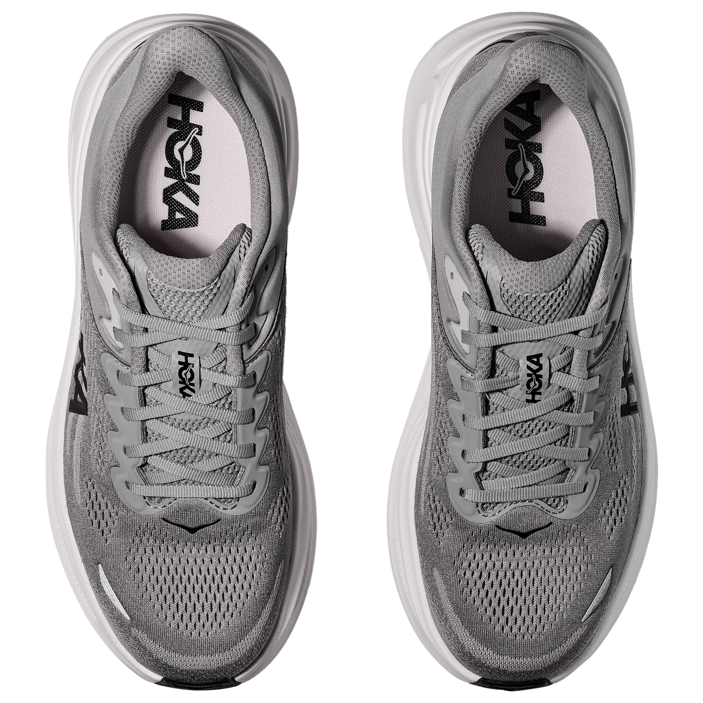 HOKA Bondi 9 - Men's - White/Grey/Black