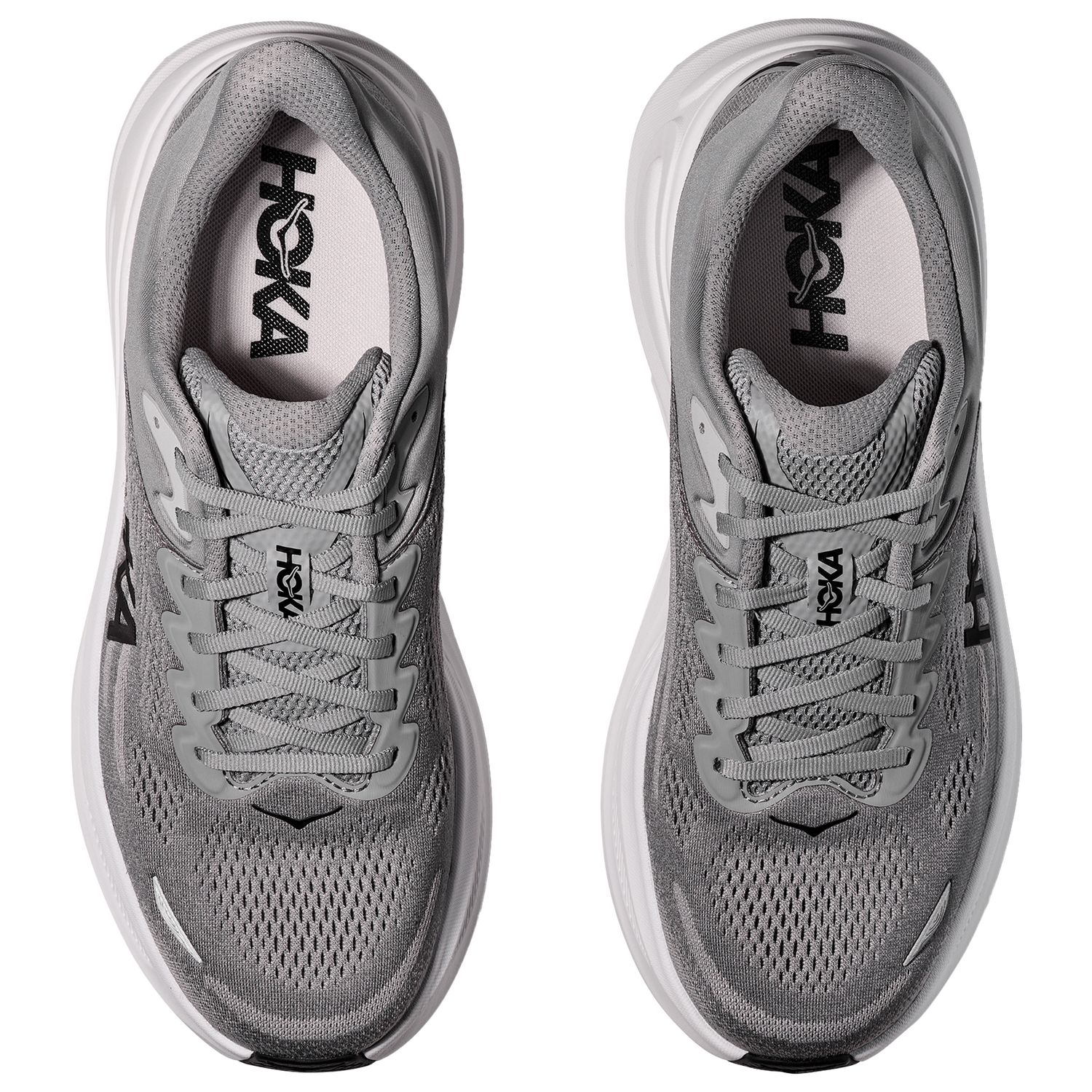 HOKA Bondi 9 - Men's - White/Grey/Black