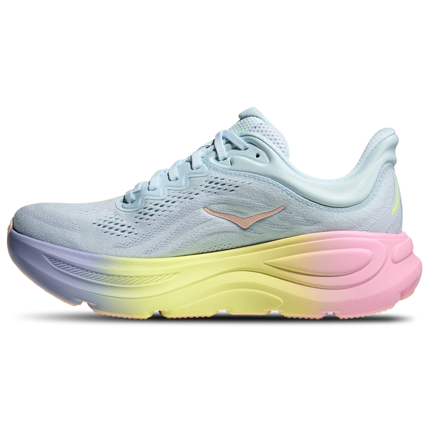 HOKA Bondi 9 - Women's - Yellow/Overcast Grey/Glimmering Blue