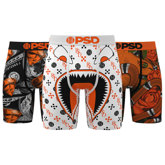 PSD WF 3PK Shattered Backboard Underwear - Men's - Orange/Black