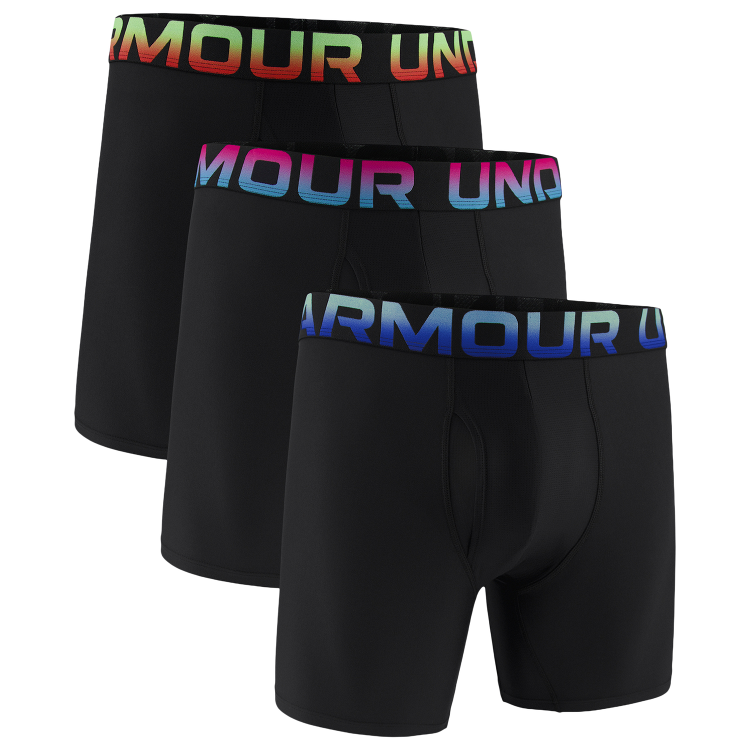 Under Armour Performance Tech Boxer Brief- Solid 6 IN 3PK - Men's - Lumos Lime/Pink Rave/Refreshmint