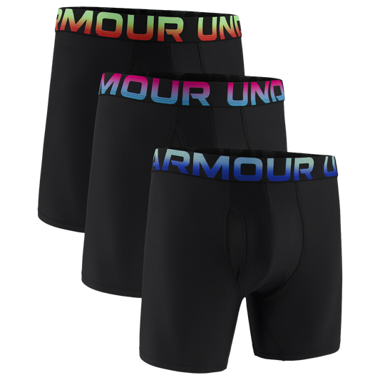 Under Armour Performance Tech Boxer Brief- Solid 6 IN 3PK - Men's - Lumos Lime/Pink Rave/Refreshmint