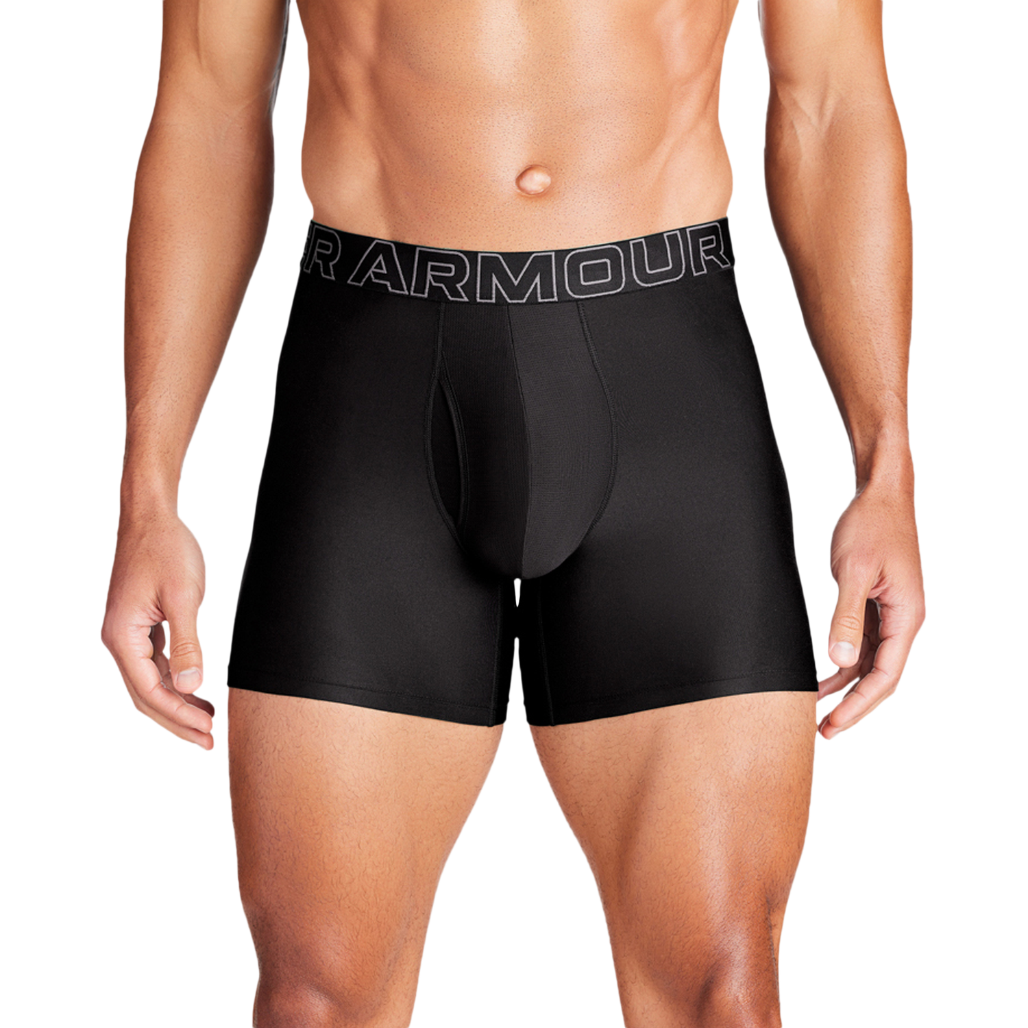 Under Armour Performance Tech Boxer Brief- Solid 6 IN 3PK - Men's - Black/Black/Black