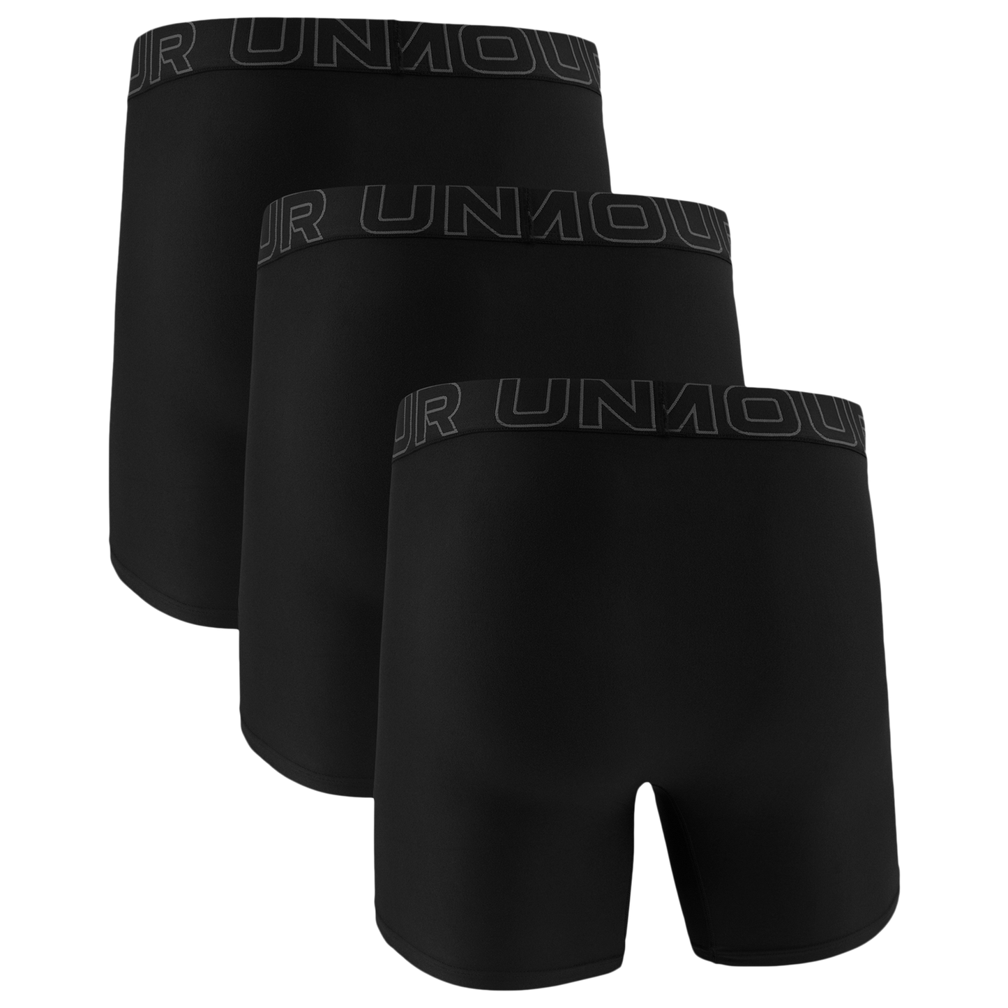 Under Armour Performance Tech Boxer Brief- Solid 6 IN 3PK - Men's - Black/Black/Black