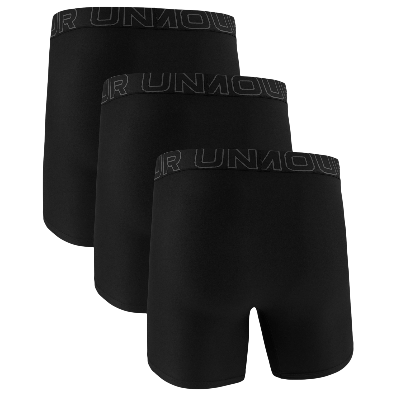 Under Armour Performance Tech Boxer Brief- Solid 6 IN 3PK - Men's - Black/Black/Black