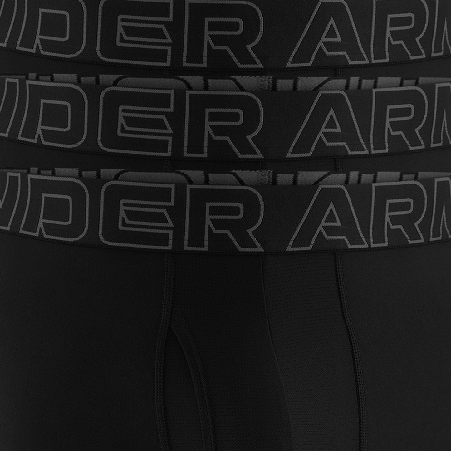 Under Armour Performance Tech Boxer Brief- Solid 6 IN 3PK - Men's - Black/Black/Black