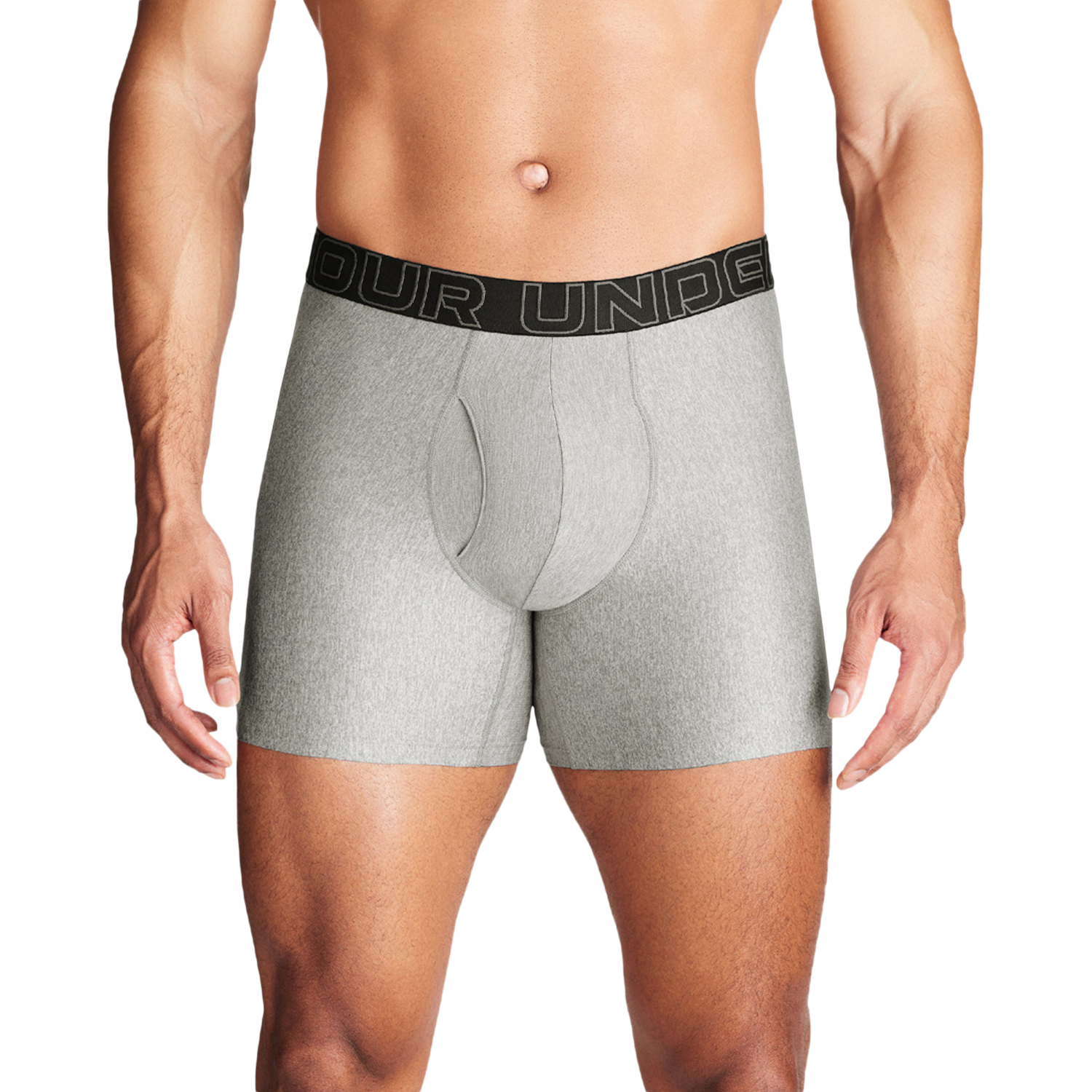 Under Armour Performance Tech Boxer Brief- Solid 6 IN 3PK - Men's - Castlerock/Steel/Black