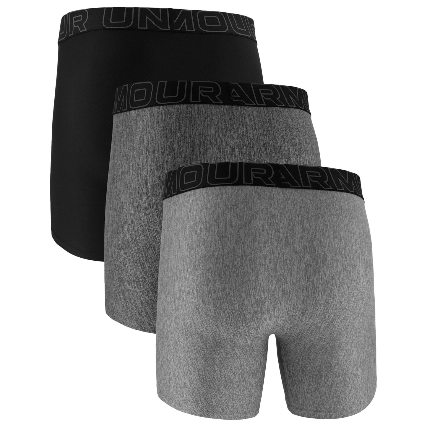 Under Armour Performance Tech Boxer Brief- Solid 6 IN 3PK - Men's - Castlerock/Steel/Black