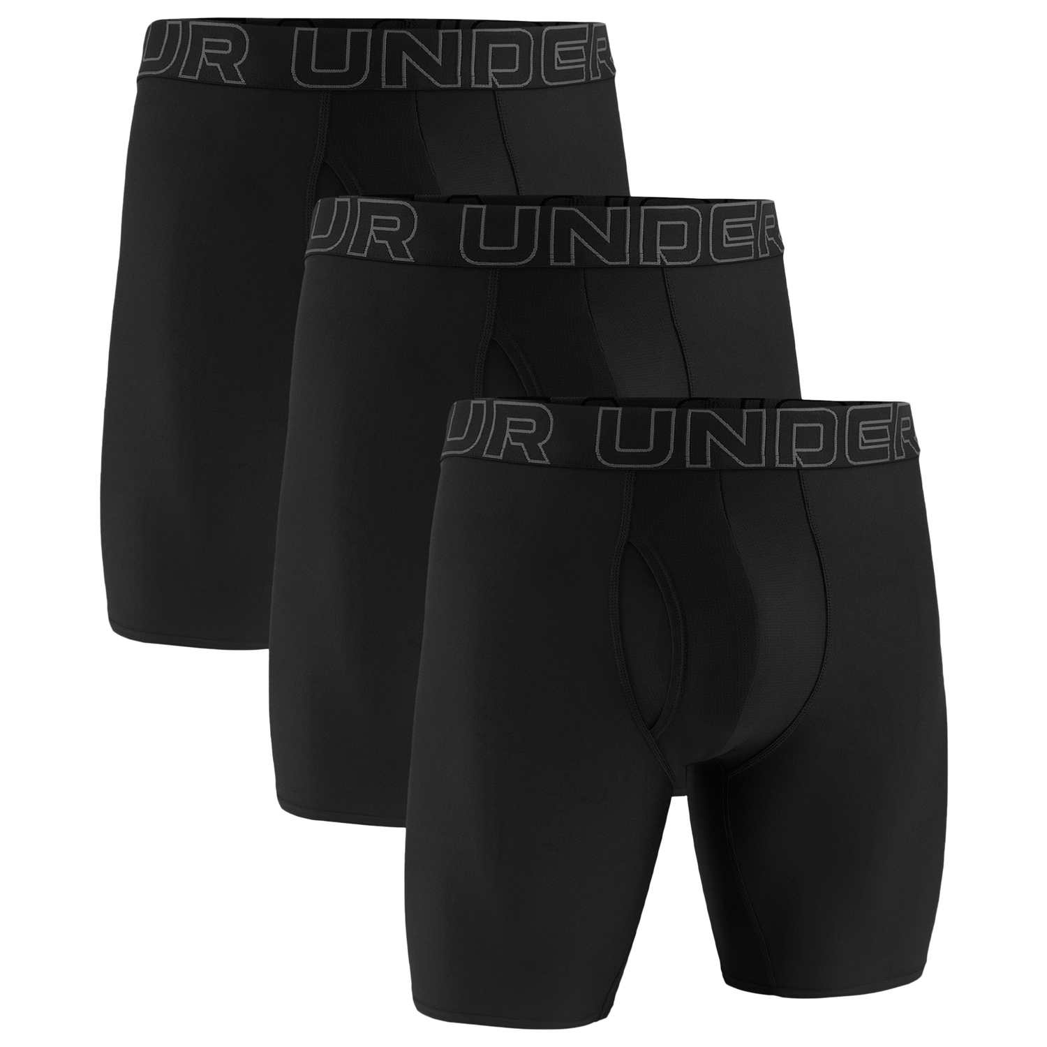 Under Armour Performance Tech Boxer Brief- Solid 9 IN 3PK - Men's - Black/Black/Black