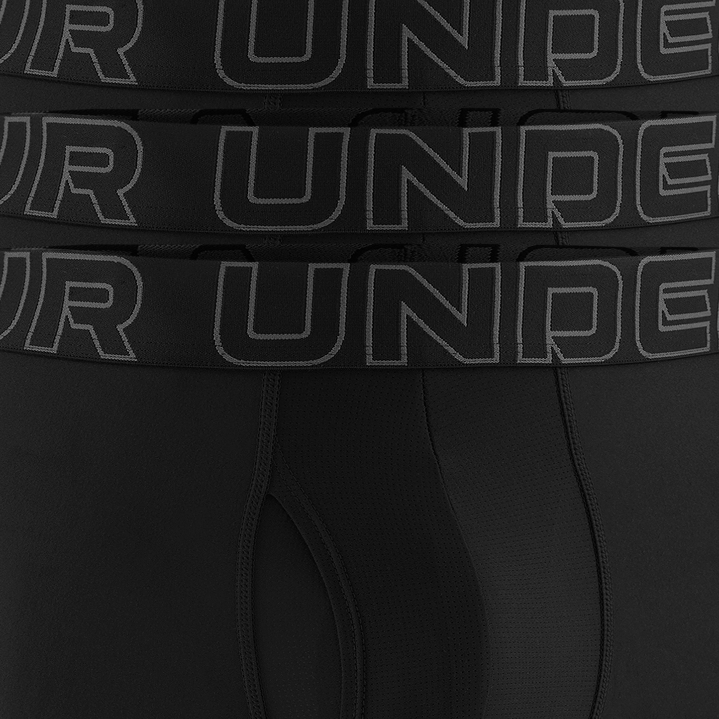 Under Armour Performance Tech Boxer Brief- Solid 9 IN 3PK - Men's - Black/Black/Black