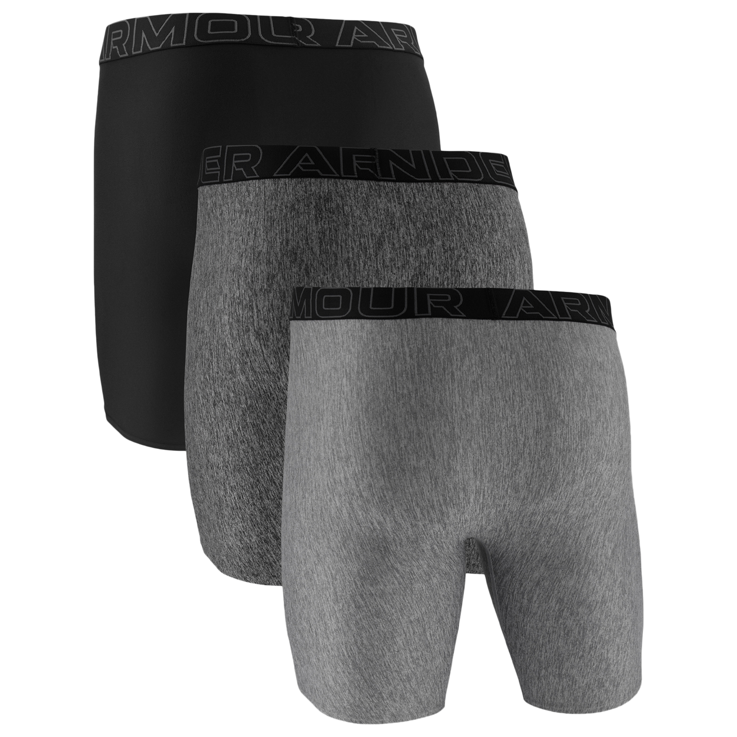 Under Armour Performance Tech Boxer Brief- Solid 9 IN 3PK - Men's - Castlerock/Steel/Black