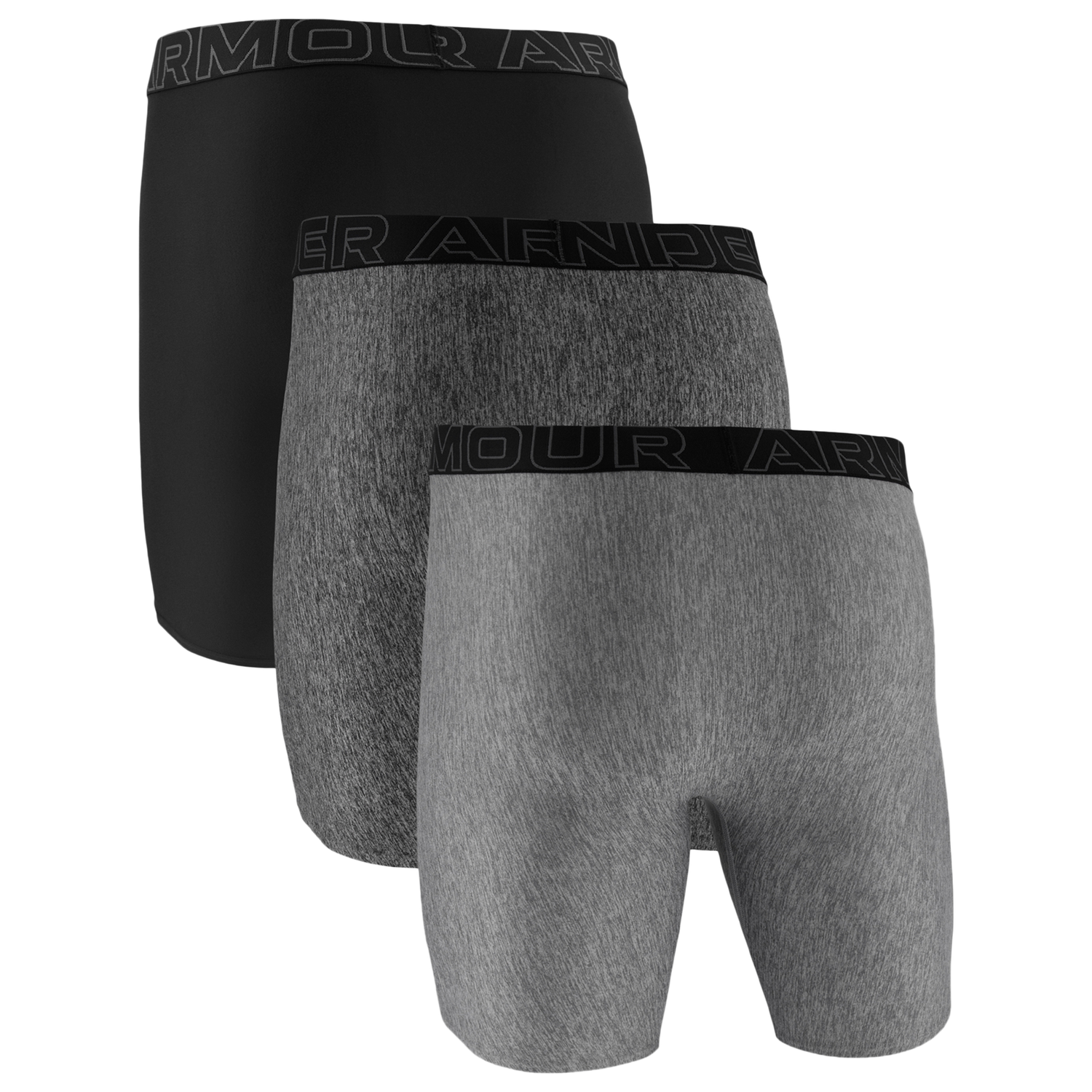 Under Armour Performance Tech Boxer Brief- Solid 9 IN 3PK - Men's - Castlerock/Steel/Black