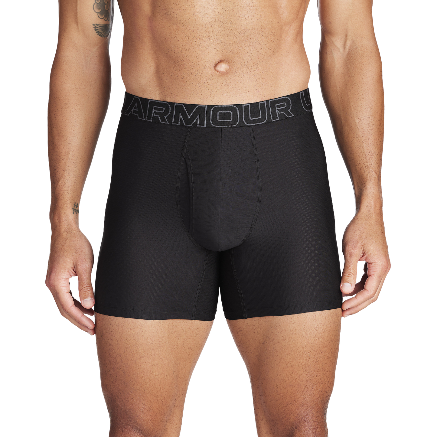 Under Armour Performance Tech Mesh Boxer Brief- Solid 6IN 3PK - Men's - Black/Black/Black
