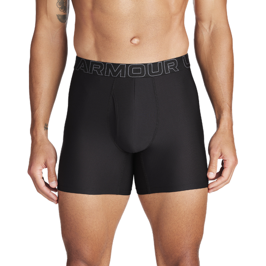 Under Armour Performance Tech Mesh Boxer Brief- Solid 6IN 3PK - Men's - Black/Black/Black