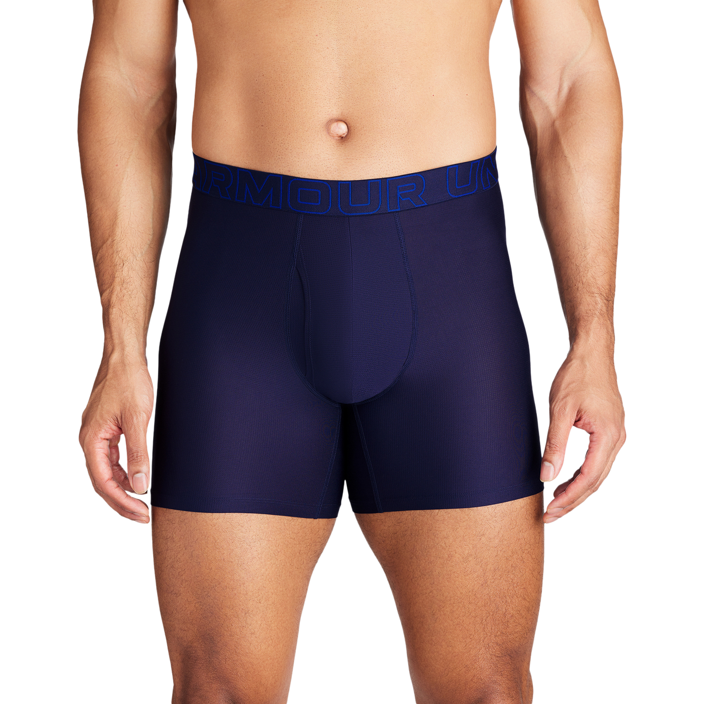 Under Armour Performance Tech Mesh Boxer Brief- Solid 6IN 3PK - Men's - Royal/Steel/Midnight Navy
