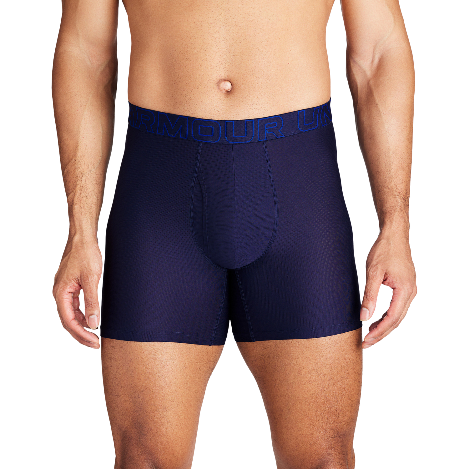 Under Armour Performance Tech Mesh Boxer Brief- Solid 6IN 3PK - Men's - Royal/Steel/Midnight Navy