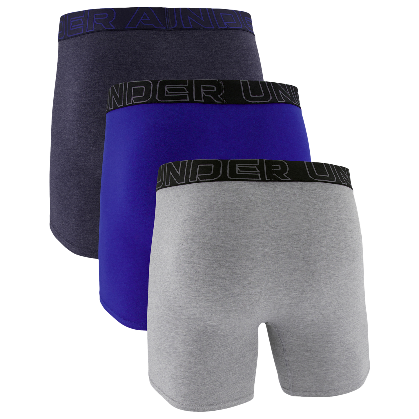 Under Armour Performance Tech Mesh Boxer Brief- Solid 6IN 3PK - Men's - Royal/Steel/Midnight Navy