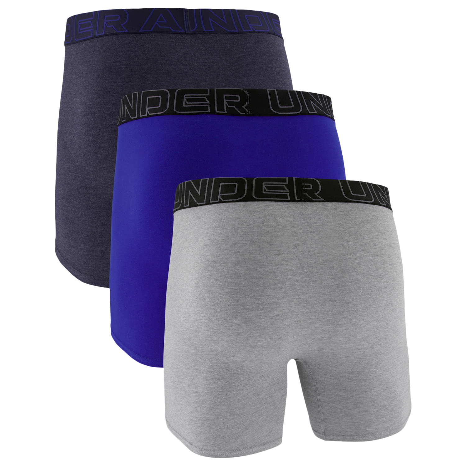 Under Armour Performance Tech Mesh Boxer Brief- Solid 6IN 3PK - Men's - Royal/Steel/Midnight Navy