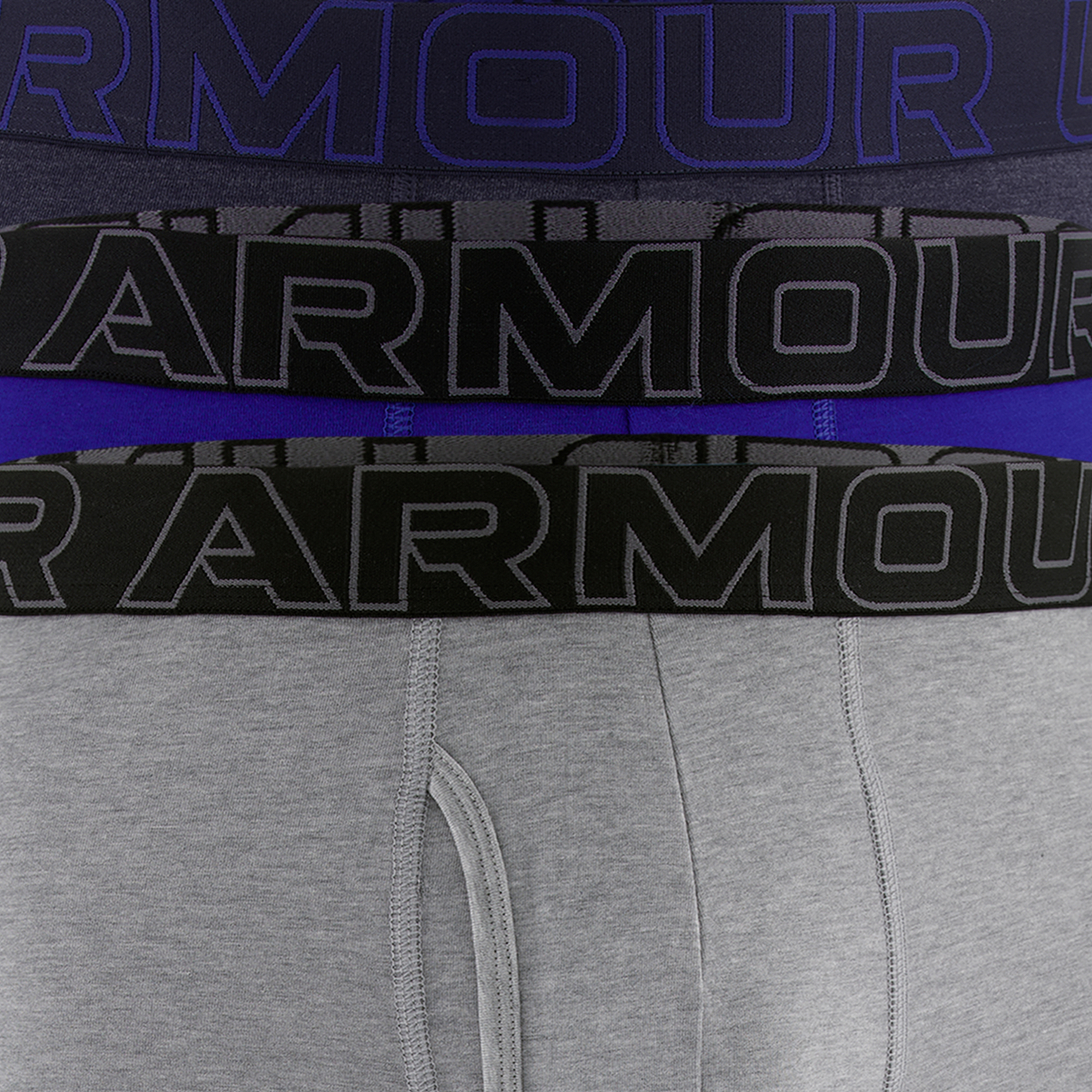 Under Armour Performance Tech Mesh Boxer Brief- Solid 6IN 3PK - Men's - Royal/Steel/Midnight Navy
